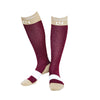 High Performance Riding Socks - Maroon & Cream socks themustardseedranch BELTS